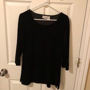 Chico’s elegant black velvet tunic top size 1 (8)